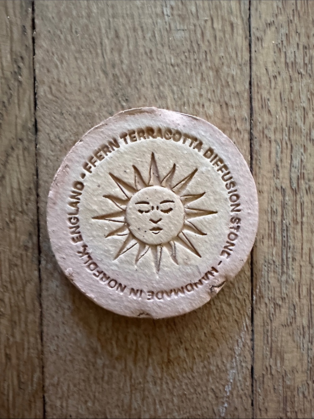 New Ffern terracotta scent diffusion stone sun tarot handmade in Norfolk UK
